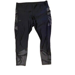 Women's XL Under Armour Capri Leggings Compression Heat Gear Black Workout